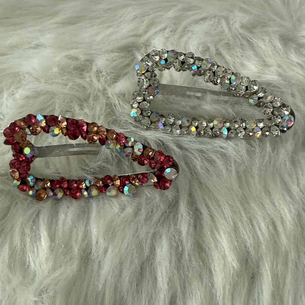 2Ct Clear  Pink Hair Claps